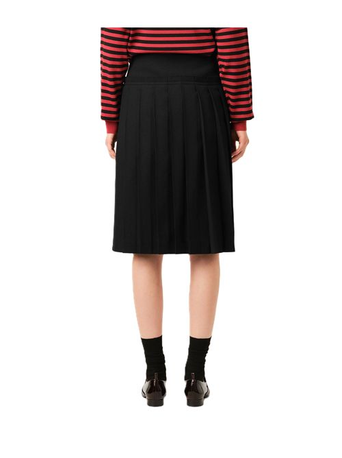 Gonna midi plissettata in serge di lana. Ami Paris | USK483.WV0211001 BLACK